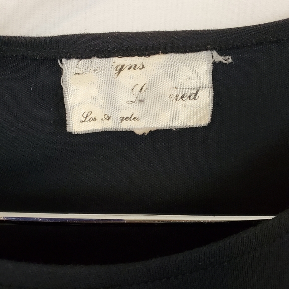 Black Studded Top w/h Faux Leather Accents - Picture 7 of 7